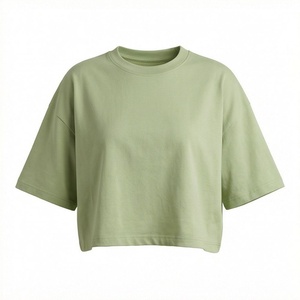 เสื้อครอปท็อปผ้าฝ้ายสีสันตามสั่งสำหรับผู้หญิง เสื้อแฟชั่นฤดูร้อน เสื้อสตรีทแวร์ เสื้อออกกำลังกาย เสื้อยืดสำหรับฟิตเนสและออกกำลังกาย - Product Image 1