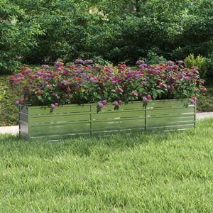 Lit surélevé de jardin en acier galvanisé 94.5 "x 15.7" x 17.7 "couleur argent - Product Image 1
