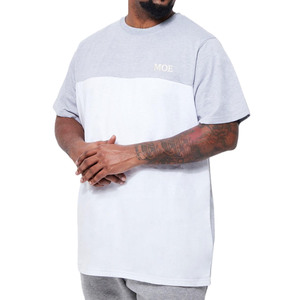 Camiseta de Hombre Oversize de Algodón con Paneles y Cuerpo Bicolor de Manga Corta - Producción Directa de Fábrica - Product Image 1