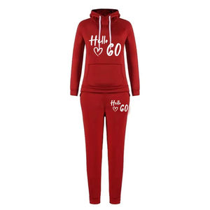 Fashion Women's Winter Plus Size Hooded <b>Track</b> <b>Suit</b> Set 100% Cotton Jogging Outfit with Sweatpants - Product Image 4