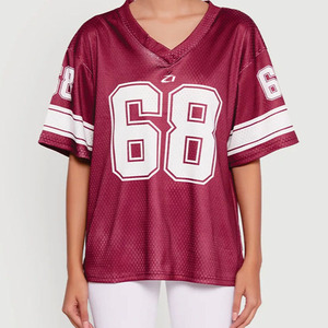 Trendy Polyester Breathable Plus Size Short Sleeve Summer Printed Striped Custom Color Sports Uniform American Football Jersey - Product Image 5
