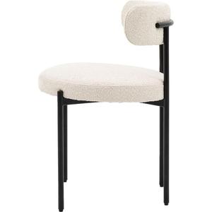 Modern Upholstered Dining <b>Chair</b> Curved Back Fabric Velvet Boucle Seat Metal <b>Leg</b> Side <b>Chair</b> for Dining Room Hotel - Product Image 6