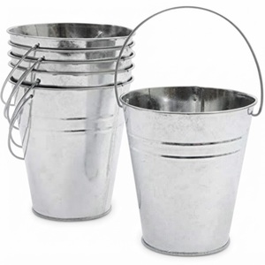 Seau en métal galvanisé robuste avec poignée en bois pour le nettoyage commercial, le transport de glace et de bière - Prix de gros - Product Image 6
