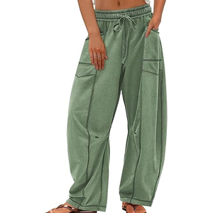 Women Trendy Cargo Sweatpants Wide Leg Pants High Waist <b>Drawstring</b> Casual Streetwear Loose Fit Joggers - Product Image 5