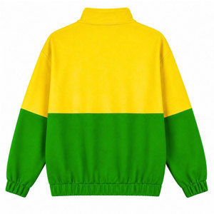 Chi Eta Phi Sorority <b>Half</b> <b>Zip</b> Pullover Sweatshirt Green & Yellow Color Block Pocket Design Regular Fit Autumn women's Sweatshirt - Product Image 5
