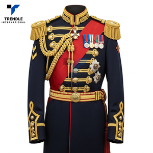 Manteau de cérémonie sur mesure avec bordure tressée dorée, tenue formelle pour événements et bandes, unisexe, toutes saisons - Product Image 1