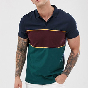 Men's Color Blocked Shirt Short Sleeve Oxford Woven Casual Style Button Down Green <b>Navy</b> Burgundy - Product Image 2