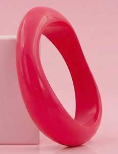 MN Exports MNE-685 Pink Acrylic <b>Bangle</b> <b>Bracelet</b> Classic Round Resin Islamic Unisex Fashion Gift Jewelry Accessory - Product Image 3