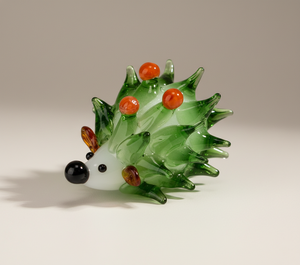 Figurine de hérisson en verre artisanal, décoration artistique en cristal, presse-papiers, objet décoratif pour la maison, le bureau ou le tableau de bord de voiture, cadeau - Product Image 1