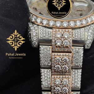 นาฬิกาเพชรหรูหราสำหรับผู้หญิง Pahal Jewels ตัวเรือนสแตนเลสทรงกลม 38 มม. ระบบอนาล็อก ควอตซ์ แฟชั่น - Product Image 2