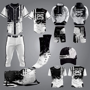 Conjuntos Combinados de Uniformes de Béisbol y Sóftbol Unisex con Botones Completos, Diseño Personalizado por Sublimación para Equipos, Tallas Grandes, Camisetas y Pantalones de Béisbol - Product Image 3