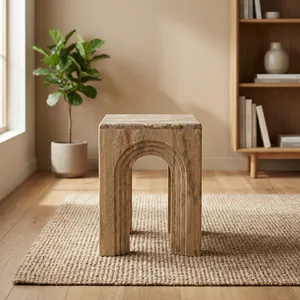 Handmade <b>Rustic</b> Wood <b>Side</b> <b>Table</b> With Woven Base Modern Living Room Furniture - Product Image 6