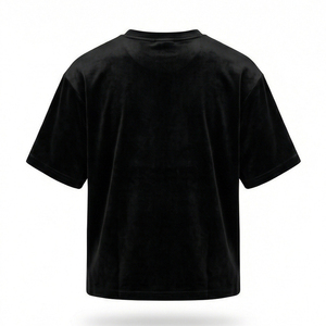 T-shirt Oversize Décontracté Urbain Hip Hop en Velours Premium avec Logo Gothique en Strass MALUZA INDUSTRIES - Product Image 3