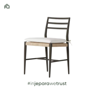 Chaise de salle à manger moderne en teck massif avec assise et dossier en corde tressée, écologique, imperméable, pour intérieur et extérieur, restaurant, hôtel, villa - Product Image 3