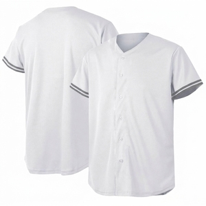Camiseta de Béisbol para Hombre, Bordada, Uniforme de Béisbol de Canadá y Estados Unidos, Manga Corta, Cuello en V, Cierre de Botones - Product Image 3