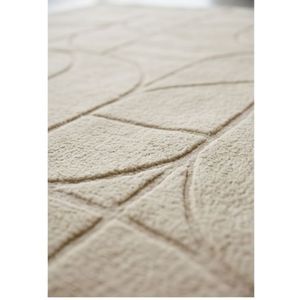 Tapis d'intérieur en coton tufté à la main, motif géométrique moderne sculpté, couleur ivoire, doux et lavable, pour salon, chambre à coucher, décoration de sol - Product Image 2