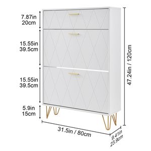 Scarpiera autoportante a 3 cassetti per ingresso, con cassetti ribaltabili per tacchi e stivali - Organizzatore per scarpe - Product Image 2