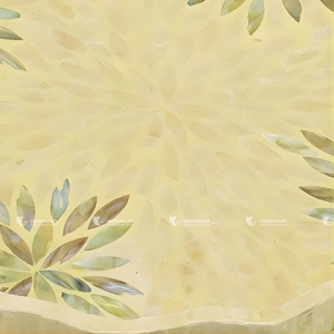 Juego de bandejas con incrustaciones de nácar festoneadas, mosaico de girasoles bohemios, decorativas, multifuncionales, de concha, artesanales de primera calidad - Product Image 2