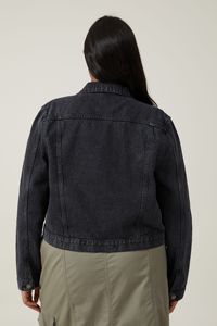 Double Breasted Women Denim <b>Jacket</b> High Fashion Gold Button Jean Coat - Product Image 4