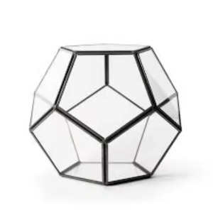 Premium Accent Metal Terrarium Glass Plant Holder Elegant Indoor Garden Display Box Home Decor - Product Image 1