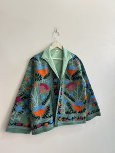 Chaqueta estilo bohemio indio de tela de algodón TNT Suzani para mujer, chaqueta transpirable - Product Image 3