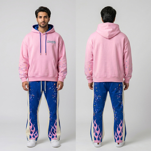 Service OEM Ensemble de survêtement à capuche oversize pour homme, style unique, décontracté, uni, personnalisable, marque privée, 100% coton molletonné - Product Image 3