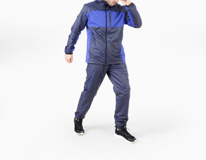 Ensemble de survêtement coupe-vent de performance pour hommes, 2 pièces, veste et pantalon en nylon avec fermeture éclair, vêtements de sport par sublimation, vente en gros - Product Image 1