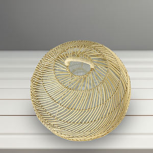 Abat-jour en rotin blanc hémisphérique, best-seller - Product Image 5