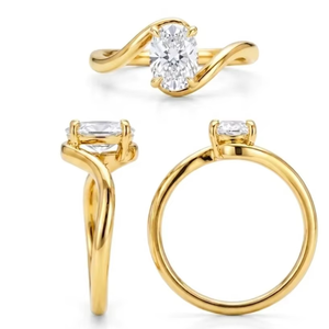 แหวนค็อกเทลเพชรทรงมาร์คีส์ 0.9 กะรัต ทอง 14k ระดับ D VVS2 สำหรับผู้หญิง ได้รับการรับรองจาก IGI ชุบโรเดียม หรูหรา - Product Image 1