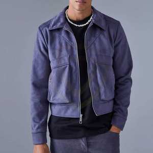 Customized Men's <b>Suede</b> Leather <b>Jacket</b> Turn Down Collar High Street Winter Vintage Look <b>Suede</b> Leather <b>Jacket</b> - Product Image 3