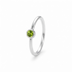 Sterling Silver925 Rhodium Plated <b>Peridot</b> Round Engagement Wedding <b>Ring</b>-Inspired Trendy Anniversary Party August Birthdays - Product Image 1