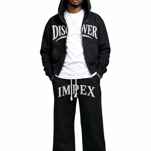 Survêtement streetwear surdimensionné personnalisé délavé à l'acide |   Ensemble sweat-shirt et pantalon de survêtement à jambes larges de qualité supérieure |   OEM ODM Marque Privée - Product Image 6