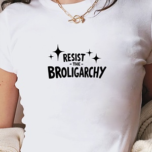 Camiseta corta de moda para mujer RESIST THE BROLIGARCHY - Product Image 2