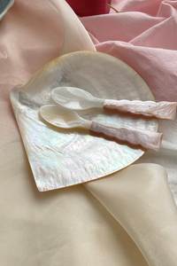 Cuillère de service en coquillage, faite à la main, coquille naturelle du Vietnam, pour les collations, les sauces, décoration de table côtière, souvenir de plage, cadeau, vente en gros - Product Image 5