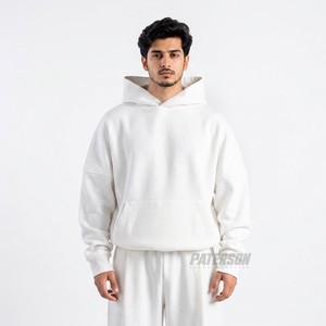 Vente en gros de sweat-shirts à capuche en molleton de coton 450 GSM, coupe ample, pour les détaillants de mode indépendants - Product Image 2