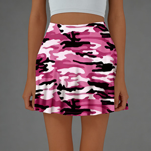 Minifalda Moderna de Color Rosa Sólido para Mujer, Estilo Casual Urbano, Secado Rápido, Poliéster y Elastano, Primavera Verano - Product Image 3