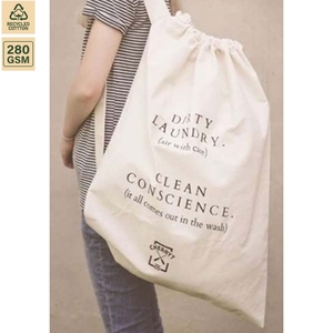 180 GSM Cotton Storage <b>Laundry</b> <b>Bag</b> Home Storage 50x58 cm Flat Custom Logo Wholesale OEM Private Label Bulk Order Model SS545 - Product Image 3