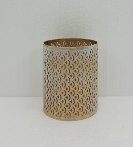 Ensemble de 3 moules à bougies votives rondes en fer, couleur or, petite taille, pour décoration de table et de mariage, faits à la main - Product Image 2