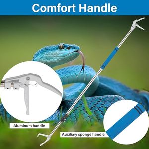 Professional Snake Handling Tongs Collapsible Reptile Catcher Stick Rattlesnake <b>Grabber</b> <b>Tool</b> Safe Strong Metal Grip Equipment - Product Image 4