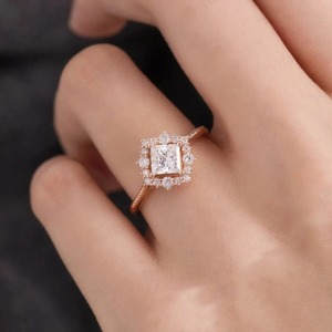Princess Cut Moissanite Engagement <b>Ring</b> <b>925</b> Sterling <b>Silver</b> Customized Wedding <b>Ring</b> & Other Diamond Jewelry - Product Image 5