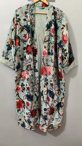 Robe Kimono Rose en Coton Imprimé Tigre pour Femme, Manches Trois-Quarts, Coupe Ample, Ceinture Enveloppante, Tenue Décontractée Toutes Saisons, Longueur Midi Tissée - Product Image 5
