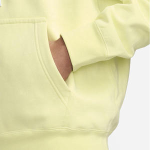 Sudadera con capucha de forro polar verde claro de alta calidad al por mayor, con hombros caídos, lisa, para hombre, estilo deportivo, con cremallera - Product Image 4