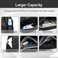 Sac à dos de sport et de gym en toile, grande capacité 30-40L, pour le fitness, les voyages, avec compartiment à chaussures, football, basketball, camping, école