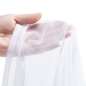 84-Inch <b>Long</b> Sheer White <b>Curtains</b> 2-Panel Set with Dual Rod Pocket Installation 100% Polyethylene Hotel Use Sheer <b>Curtains</b> - Product Image 6