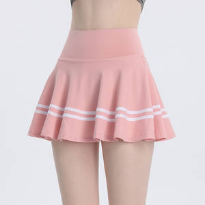Shorts de sport décontractés en coton pour femmes, légers, respirants, avec poches, pour le golf, le tennis, le badminton et les activités de plein air, jupe plissée unie - Product Image 4