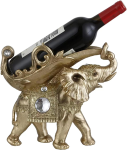 Soporte para Botellas de Vino con Forma de Elefante, Soporte Decorativo de Metal para Almacenamiento de Botellas de Vino para el Hogar, Cocina, Barra o Encimera - Product Image 2