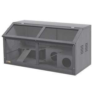 Casetta per Piccoli Animali Stile Moderno, Gabbia per Ratti con Ponte Sospeso, Scale e Tetto Apribile per l'Allevamento di Gerbilli e Conigli - Product Image 1