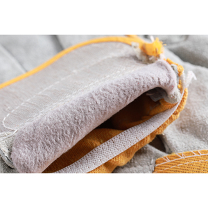 Leather Safety <b>Gloves</b> Wrist Length Gray Yellow Outdoor <b>Work</b> Plain Style Breathable Unlined Four Seasons Use - Product Image 2