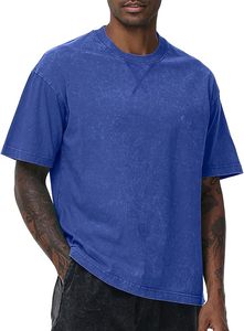 Camiseta de Algodón con Lavado Ácido para Hombre, Camiseta Oversize con Lavado Ácido, Camiseta Casual con Lavado Ácido, Camiseta Estilo Vintage con Lavado Ácido para Hombre - Product Image 3