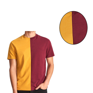 Camiseta de Hombre de Moda, Venta en Línea, Precio al por Mayor, Corte Regular, Estilo Casual, Diseño Bicolor Amarillo y Marrón - Product Image 1